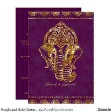 Purple And Gold Glitter Indian Wedding Invitation Zazzle Com Indian Wedding Invitations Hindu Wedding Invitations Indian Wedding