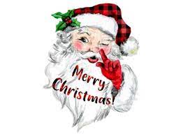 Santa Claus Red Plaid Digital Png Christmas Watercolor Digital Watercolor Watercolor Illustration