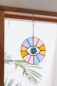 Art stands to display your glass. Radial Eye Window Hanging Painting On Glass Windows Window Hanging Stained Glass Window Hanging