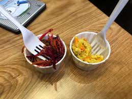 This recipe is adapted from ina gartens recipe for curried couscous. Sacramento Vegan Mendocino Farms