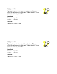 This printable recipe card is designed in microsoft word with professional layout. Recipe Cards 2 Per Page