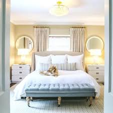 Love The Round Mirrors On Either Side Of The Bed Small Master Bedroom Decorating Ideas Master Bedrooms Decor Small Master Bedroom