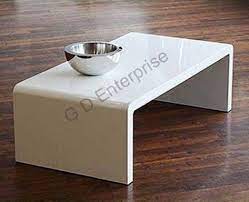 Low rise coffee table image and description. White Acrylic Low Rise Table Gd Enterprise Id 15915876897