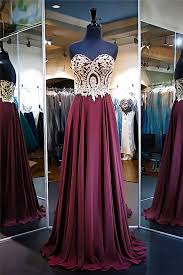 See more ideas about prom dresses, gold prom dresses, dresses. A Line Strapless Long Burgundy Chiffon Gold Lace Prom Dress