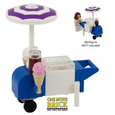 Lego Ice Cream Stand Cart Ice Cream Sellers Kart With Parasol 2 Ice Creams Ebay Lego Lego Design Lego Diy