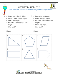 Geometry is an important area of mathematics, and one of the first times that students. Free Geometry Worksheets 2nd Grade Geometry Riddles