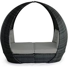 Garden Haven Tm Rattan Garden Day Bed Lounger With Black Table Furniture Set Amazon Co Uk Garden Outdoors In 2020 Garden Day Bed Terrace Furniture Black Table