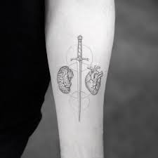 At live by the sword our tattoos start at only $50. Brain Sword Heart Tattoo Best Tattoo Ideas Gallery