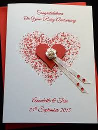 Handmade Personalised Ruby Or 40th Wedding Anniversary Card Anniversary Cards Handmade Wedding Anniversary Cards Anniversary Cards