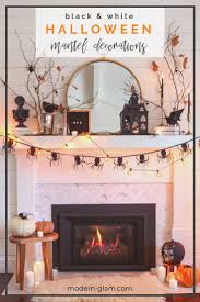 Black And White Halloween Decor Black White Neutral Halloween Mantel Halloween Decorations Indoor Easy Diy Halloween Decorations Halloween Mantel