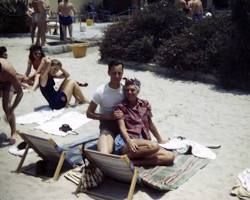 Image of someone relaxing on a California beach