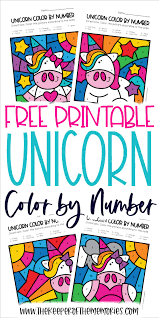 free color by number unicorn printables the keeper of the memories