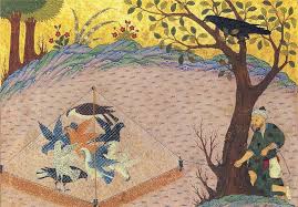 Story Of The Bird And Hunter Persian Miniature Islamic Paintings Art