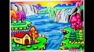 Poin pembahasan 66+ gambar pemandangan gradasi adalah : Cara Gradasi Warna Ep 39 Tema Pemandangan Air Terjun Youtube Gambar Simpel Seni Krayon Pemandangan