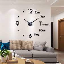 Hold the clock steady on the wall with one hand and mark the top of the clock with a small marking pencil. Vinjoyce Large 47 120cm 3d Diy Wall Clock Large Wall Clocks For Living Room Decor Silent Modern Wall Clock For Kitchen Office School Home Bedroom L In 2021 Wall Clocks Living Room