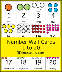 Numbers coloring page with few details for kids : Free 1 To 20 Number Printables 3 Dinosaurs