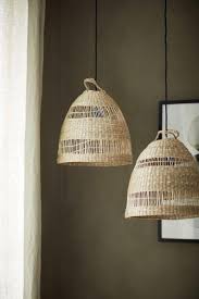 Round Seagrass Rattan Lampshade Light Etsy Woven Decor Rattan Lamp Wicker Baskets Storage