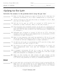 Methane gas is compressed isothermally from 1.00 atm to 1.75 atm. Applying The Gas Laws Worksheet For 9th 12th Grade Lesson Planet
