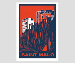 Affiche Saint Malo 50x70 Cm Affiche Decorative Par Alchapsketch Vintage Posters St Malo Vintage Travel