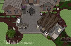 We designed a water feature that effectively masks adjacent traffic noise and maintains a small footprint. Courtyard Paver Patio Design With Pergola Fireplace Download Plan Mypatiodesign Com
