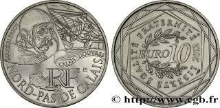 Une liste complète de toutes les pièces 2 euros de la france avec toutes les informations sur le catalogue en ligne des monnaies! France 10 Euro Des Regions Nord Pas De Calais Louis Bleriot 2012 Pessac Feu 278320 Euros