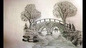 Start evenly spaced vertical lines. How To Draw A Bridge Step By Step Pencil Drawing Cometube Youtube