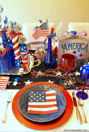 A fresh and modern patriotic table setting with items from the dollar store and a quick and easy diy for eclectic style. Decorating The Table For 4th Of July Toot Sweet 4 Two