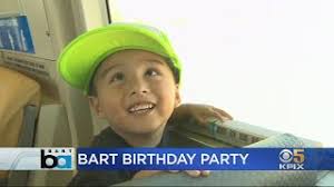 Boy who had BART-Themed Party invited by Transit Agency For Exclusive Tour. 