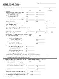 Child Support Guidelines Worksheet Shared Custody