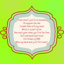 Christmas Handprint Ornament Poem Feel Free To Use The Tag I Created In Picnik Ju Handprint Ornaments Snowman Handprint Ornament Christmas Projects For Kids