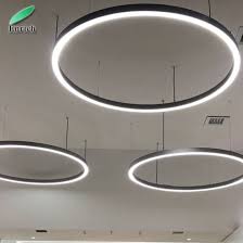 China 80 80mm 1m 2m 3m 4m 5m Diameter Round Circle Led Linear Pendant Light For Office China Circle Led Linear Pendant Light Dimmable Circular Led Linear Light
