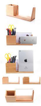 Bamboo Wooden Office Desk Organizer Pen Pencil Holder Stand Smart Phone Mobile Phone Iphone Ipad Desk Organization Diy Wooden Office Desk Wood Pencil Holder
