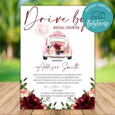 Rsvp tracking, thank you notes and more. Printable Drive By Bridal Shower Invitation Instant Download Bobotemp