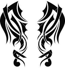Graphic Design Tribal Tattoo Wings Vector Image On Risunki Drakonov Viktorianskij Uzor