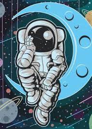 astronaut sits on asteroid poster art print by anziehend displate astronaut art astronaut drawing space drawings