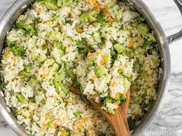 Tip in the broccoli rice with 2 tbsp of water, ¾ of the chilli and all of the pepper, and fry. Easy Cheesy Broccoli Rice Budget Bytes