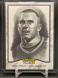2014 Collector Crate Mike Trout Limited Edition Sketch Card by Emily Tester