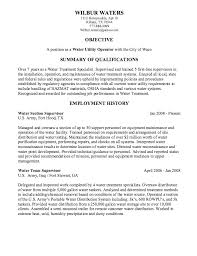water utility operator resume sample