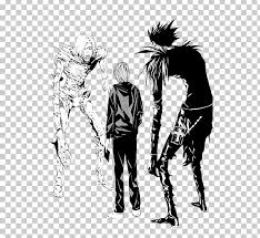 Ryuk Rem Light Yagami Death Note Png Clipart Anime Art Become Black And White Cartoon Free