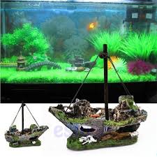 Wreck Sunk Ship Aquarium Ornament Sailing Boat Destroyer Fish Tank Cave Decor Resin Ornament Landscaping Deco Fish Tank Aquarium Ornaments Aquarium Accessories