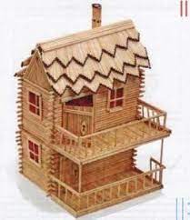 Maket Ev Modelleri Orgu Modelleri El Isi Ve Resimli Anlatimlar Buzlu Dondurma Cubuklari Evler Minyatur Ev