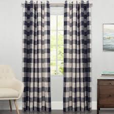 Black And White Buffalo Check Curtains 96 Inches Courtyard Grommet Plaid Window Curtain Single Panel 84 X53 Walmart Com Farmhouse Style Curtains Curtains Living Room Plaid Living Room