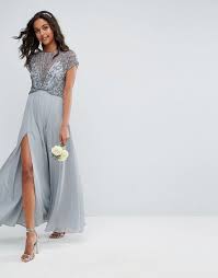 Asos Asos Bridemaid Delicate Beaded Bodice Maxi Dress Art Deco Bridesmaid Dresses Dusty Blue Bridesmaid Dresses Gorgeous Bridesmaid Dresses