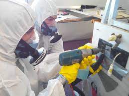 Intervention Amiante Sous Section 4 Avec Epi Complet A Usage Unique Et Protection Respiratoire 1 2 Masque P3 Epis De Mais Masque Respiratoire