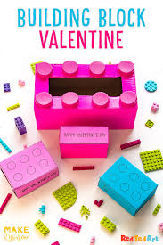 Lego Valentine S Box Card Red Ted Art Make Crafting With Kids Easy Fun