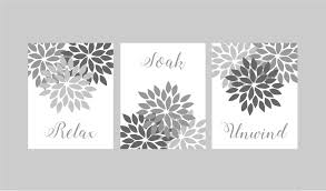 Bathroom Wall Decor Relax Soak Unwind Grey Bathroom Art Prints Flowers Leaves Neutral Bathroom Decor Instant Download 8 X10 Set Of 3 In 2020 Gray Bathroom Walls Bathroom Wall Art Bathroom Art Printables