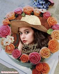 Birthday Cake With Photo Frame For Lover Create Lovely Flower Birthday Cakes With Photo Frame Happy Birthday Wishes Cake Happy Birthday Love Cake Happy Birthday Cake Images