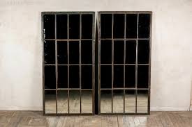 Stonebriar square rustic 9 panel window pane hanging wall mirror with worn white finish and attached mounting brackets decorative farmhouse and coastal home decor accents. Antiques Atlas Antique Industrial Mirrored Window Frames