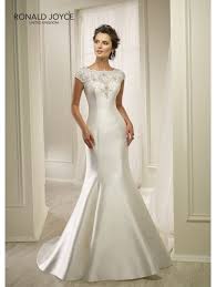 Ronald Joyce 69224 Honey Mikado Fit And Flare With Beaded Neckline Ronald Joyce Wedding Dresses Wedding Dresses Uk Wedding Dresses Satin