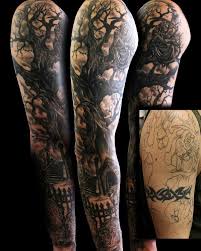 75 Tree Sleeve Tattoo Designs For Men Ink Ideas With Branches Tree Sleeve Tattoo Zombie Tattoos Skull Sleeve Tattoos